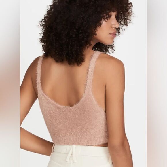 Jonathan Simkhai NWT Caroline Feathered Rib Bralette Chai Size L - Picture 7 of 16